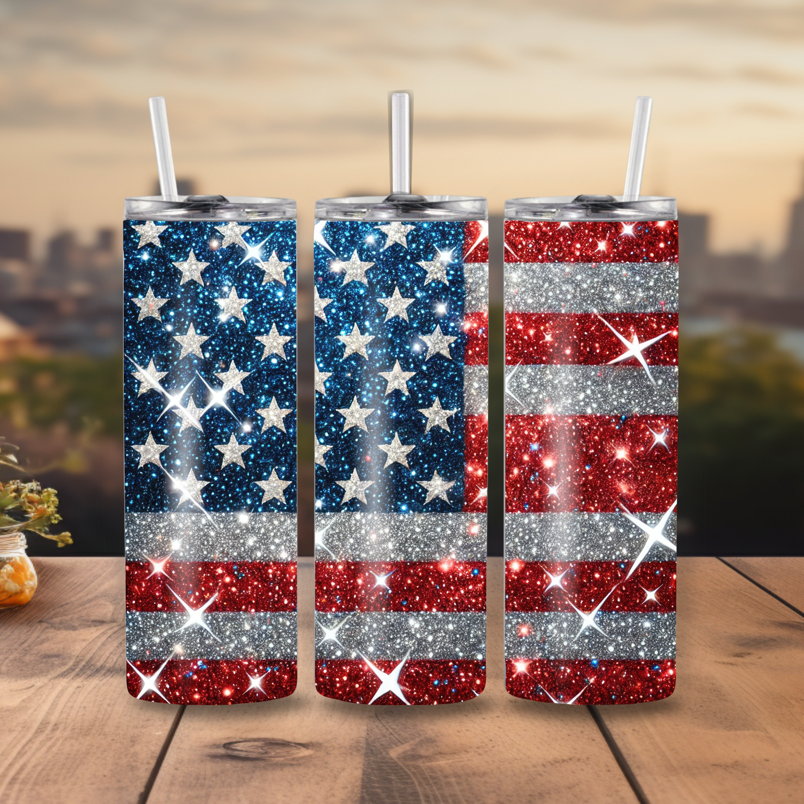 American Flag Tumbler