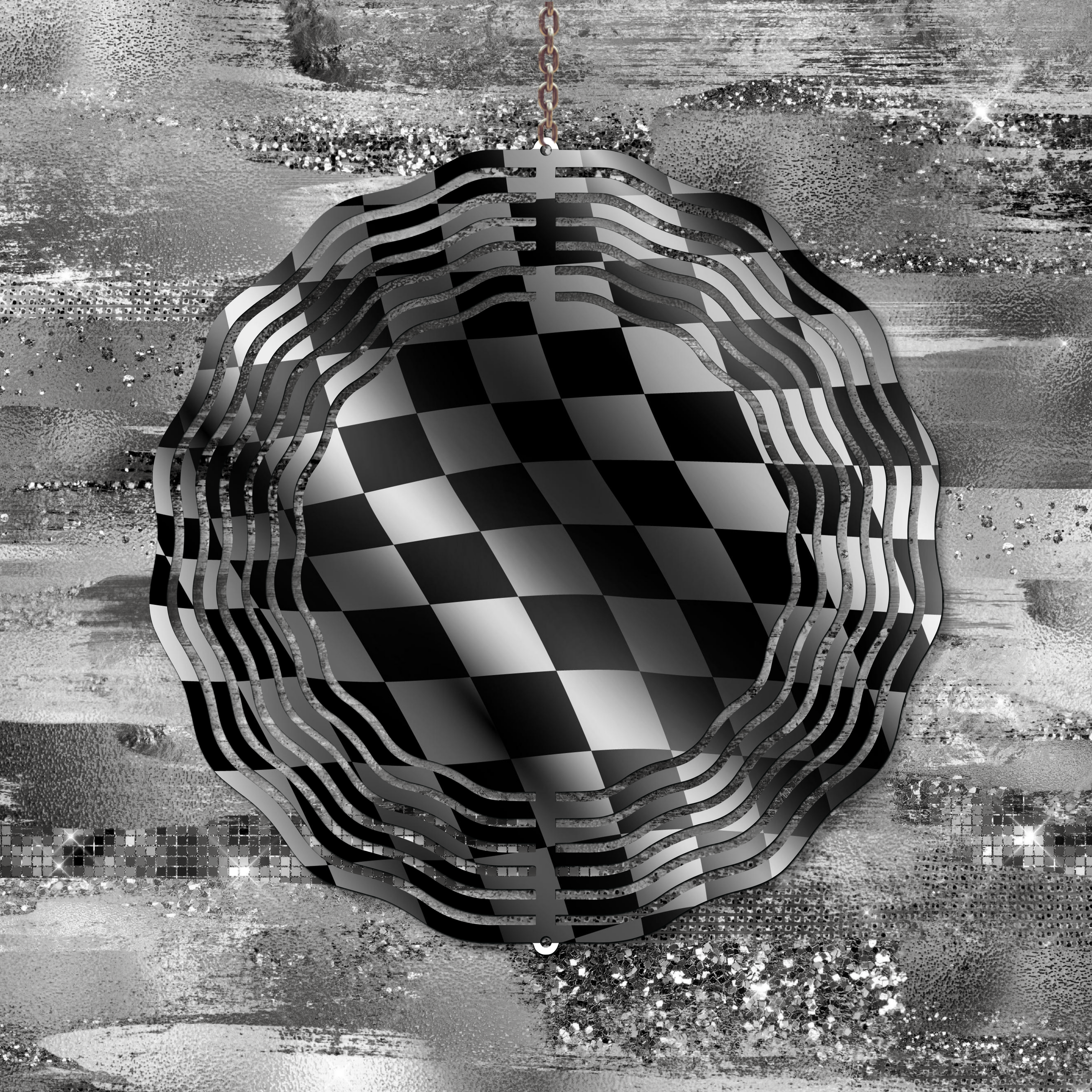 Race Checkered Wind Spinner