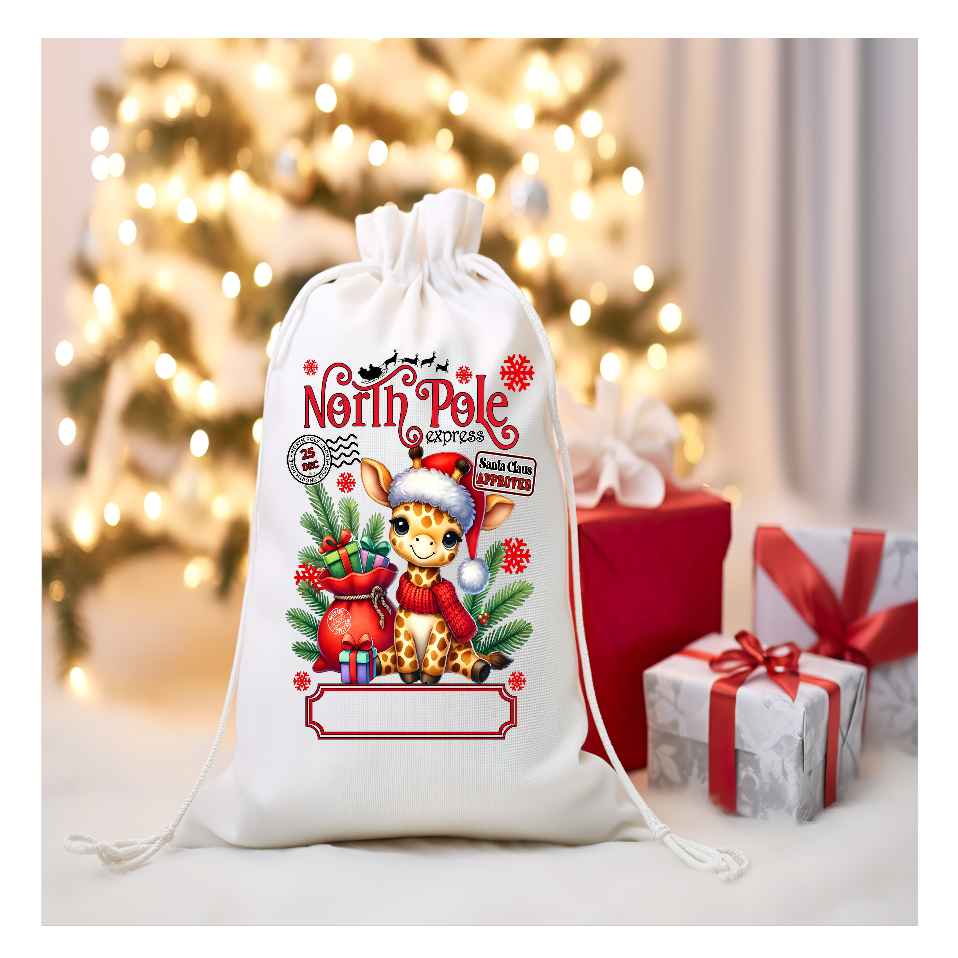 Baby Giraffe Santa Sack