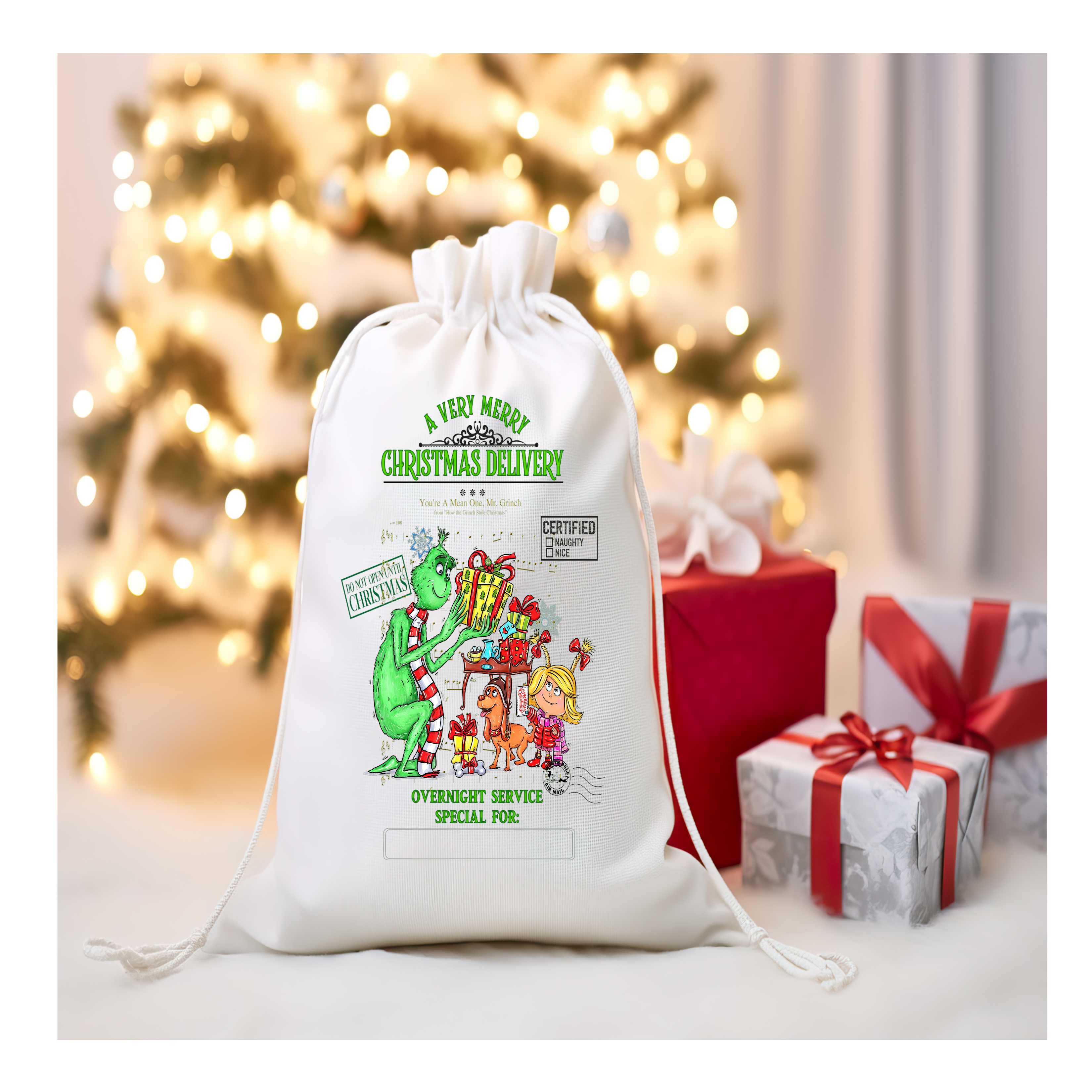 Green Character Santa Sack