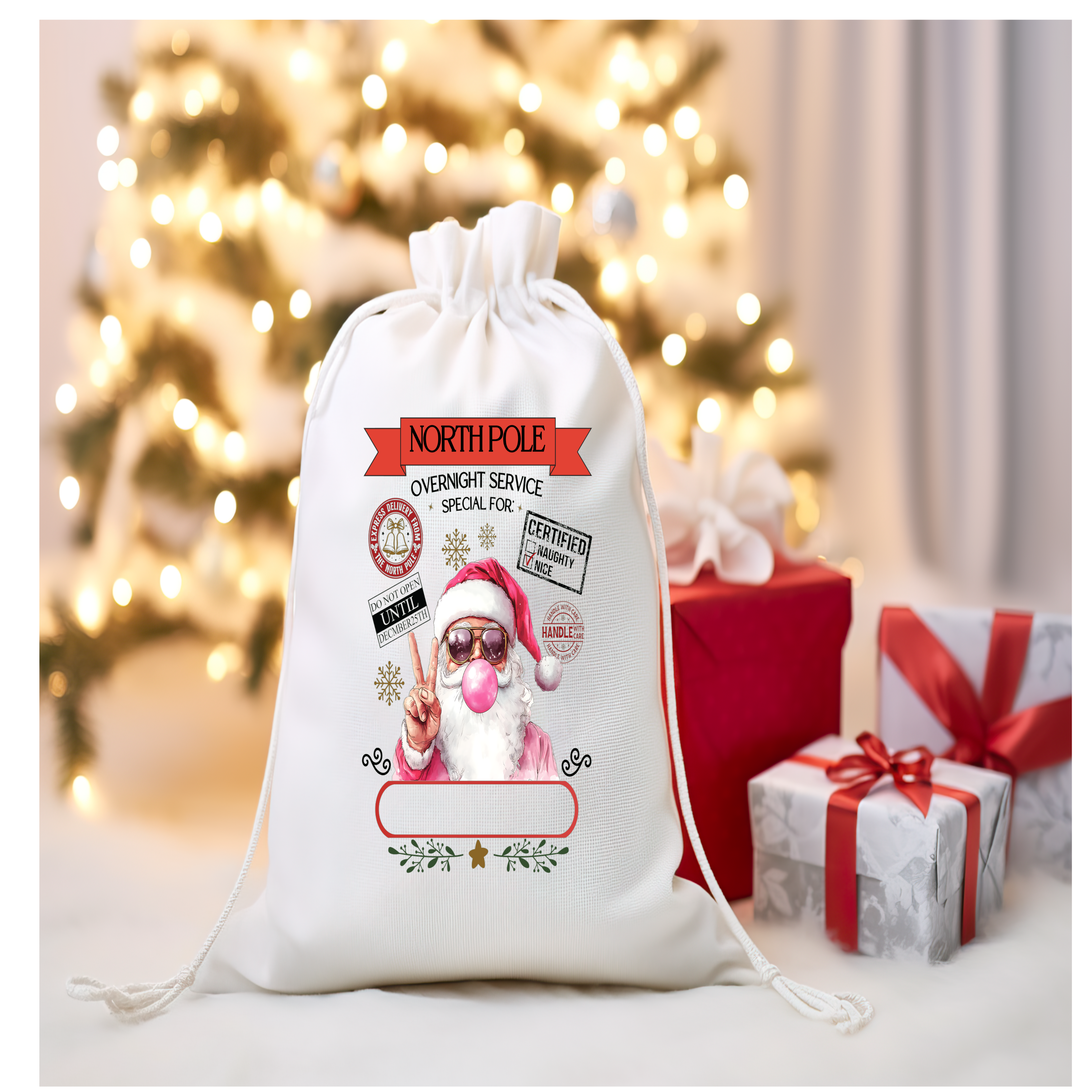 Santa with Bubblegum Santa Sack