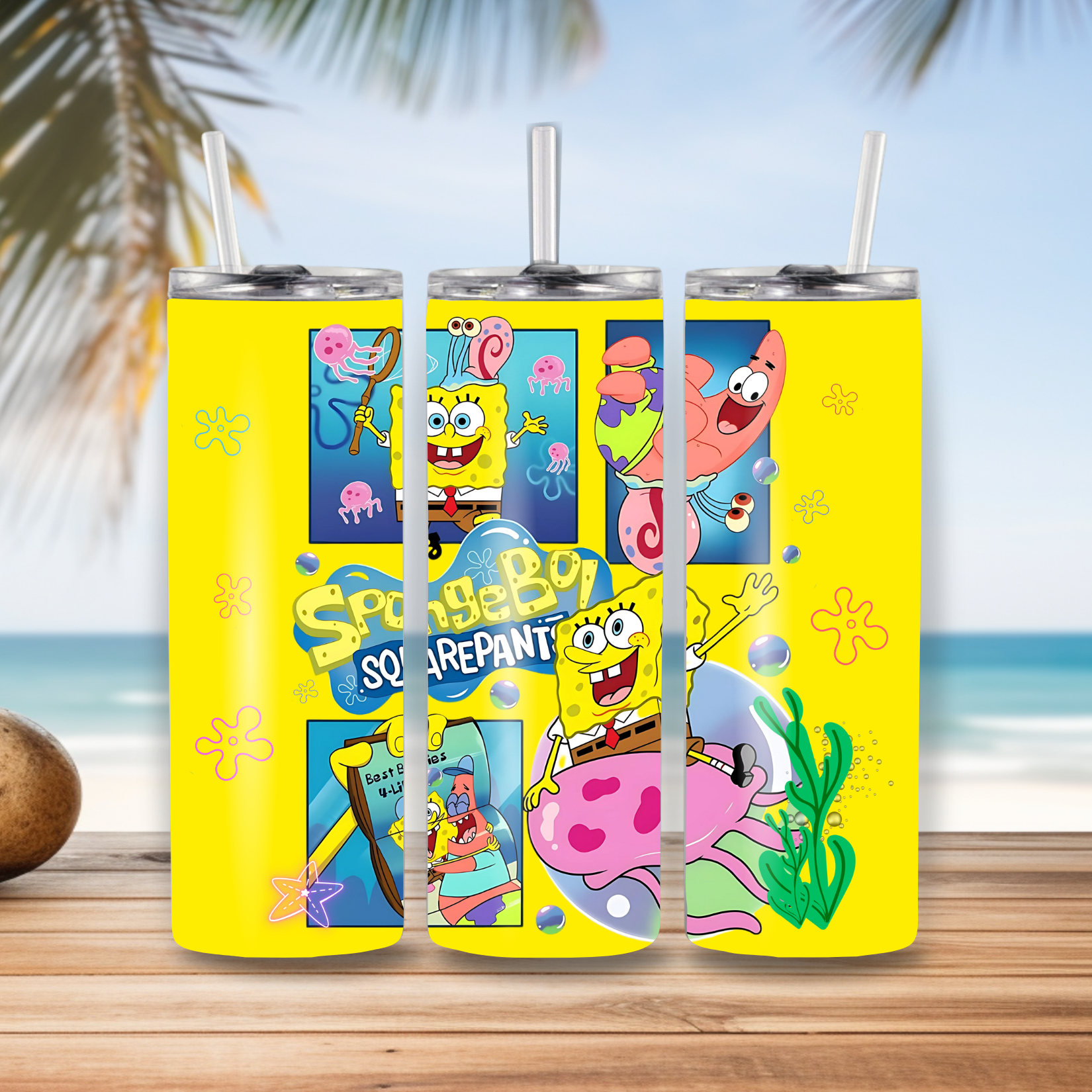 Yellow Cartoon Character Tumbler