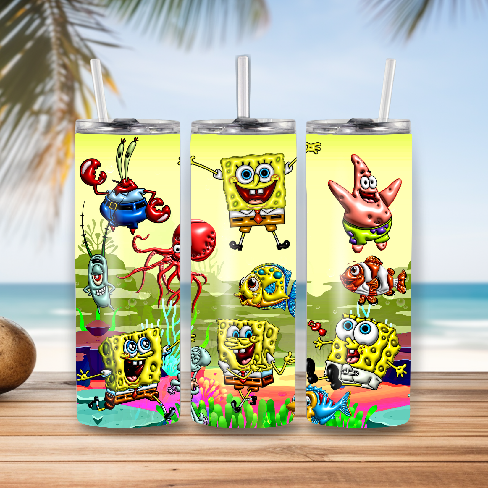 Yellow Cartoon Character Tumbler